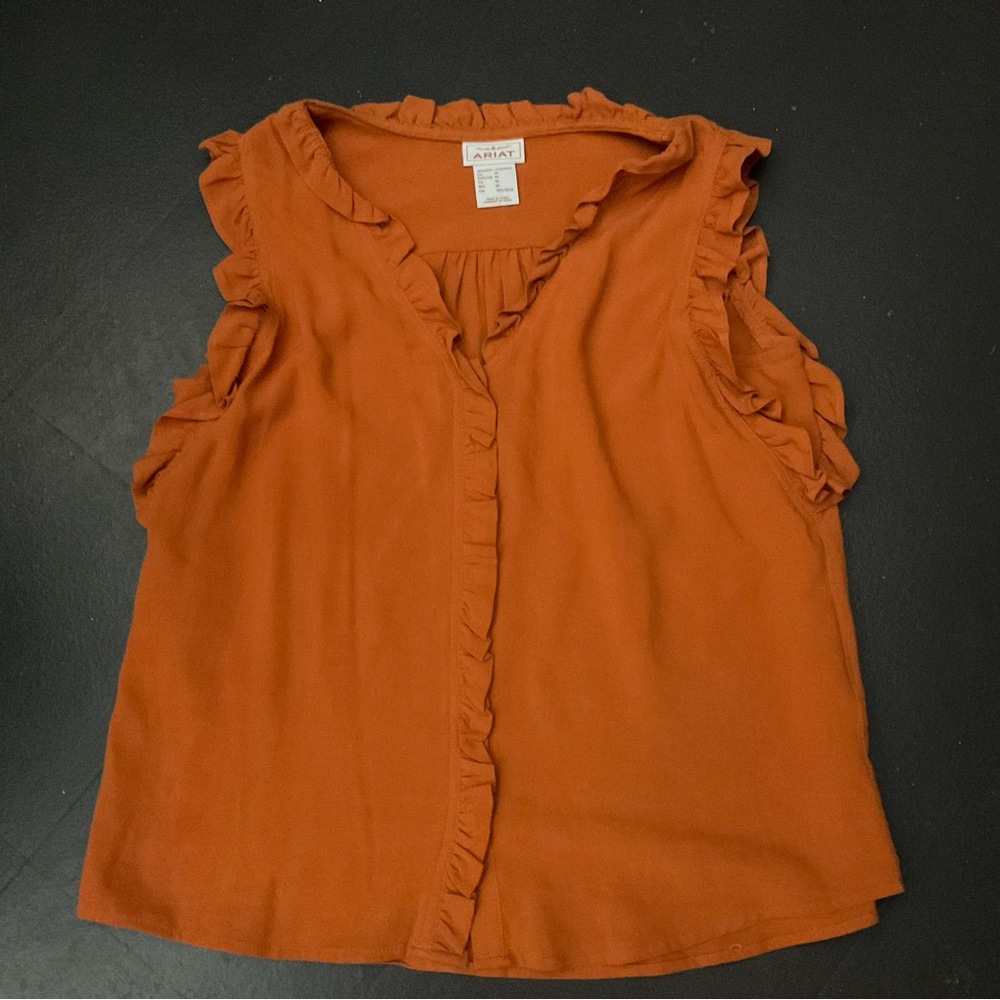 Ariat Ruffled Orange Top